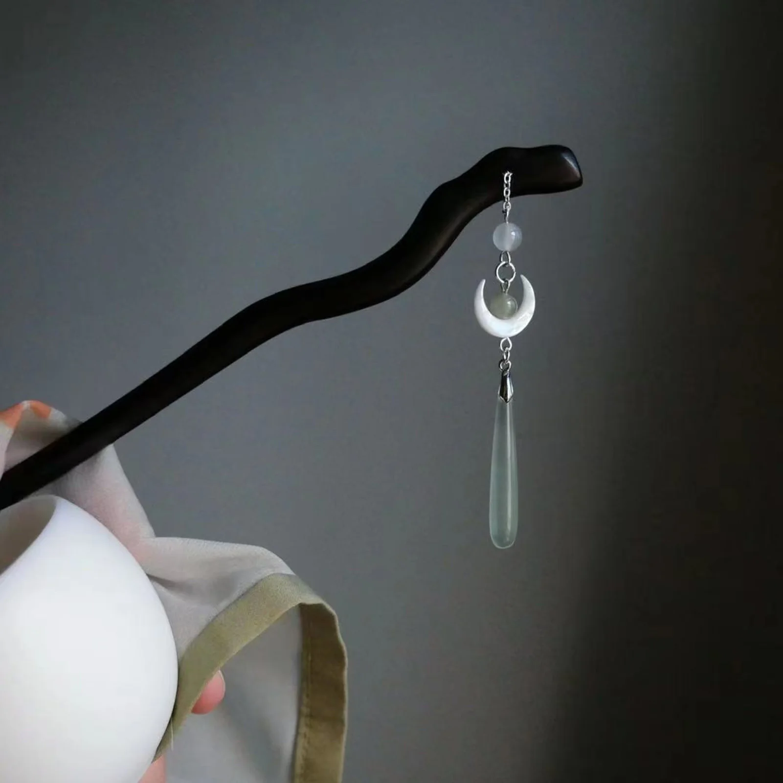 New Chinese Style Water Drop Hairpin For Women Girls Resin Hanfu Tassel Hair Stick Ancient Elegant Jewelry Hair Accessory