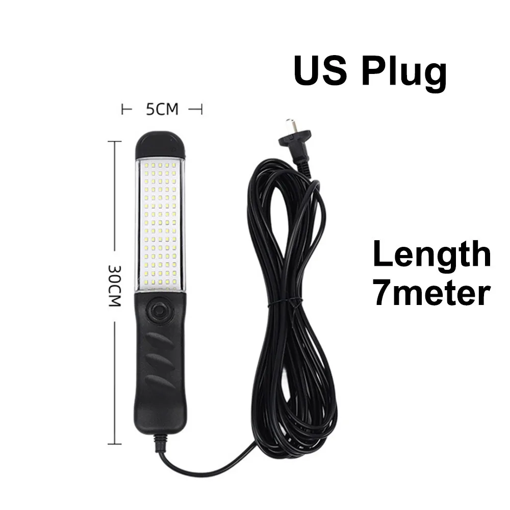 1pc 220V Magnetic Work Light Pure Copper Wire Heavy Duty Handheld Inspection Lamp High Brightness Plug-in Maintenance Work Light