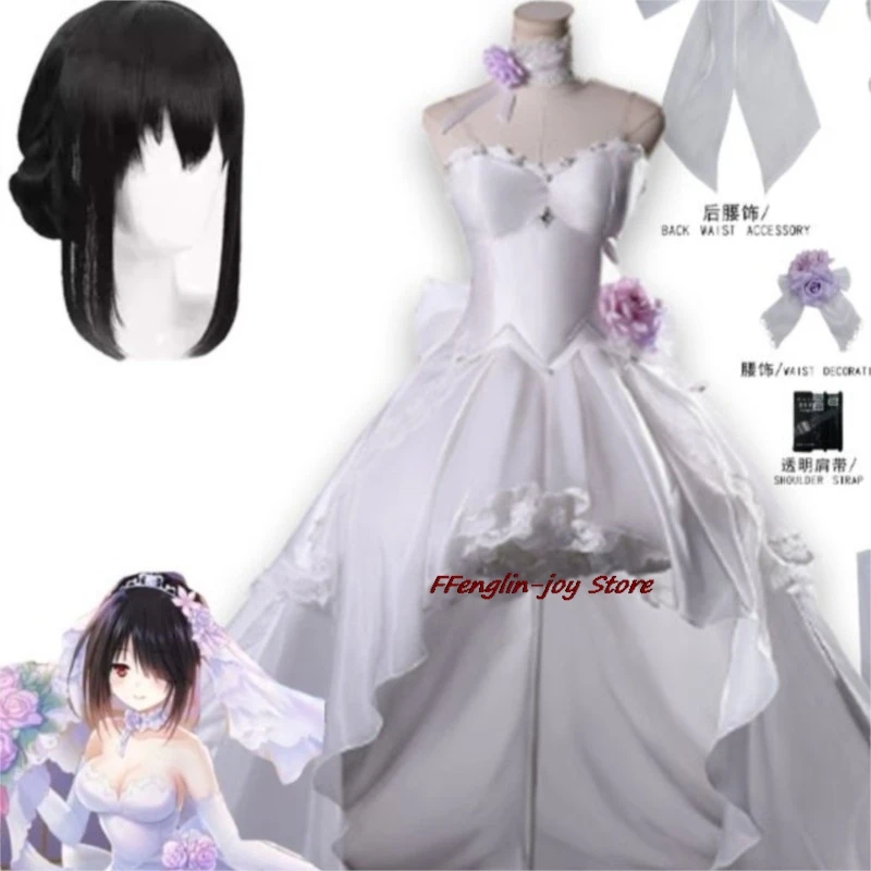 

disfraz Date A Live Tokisaki Kurumi Gothic Lolita Cosplay Costume Wedding Dress Cosplay Set fille コスプレ