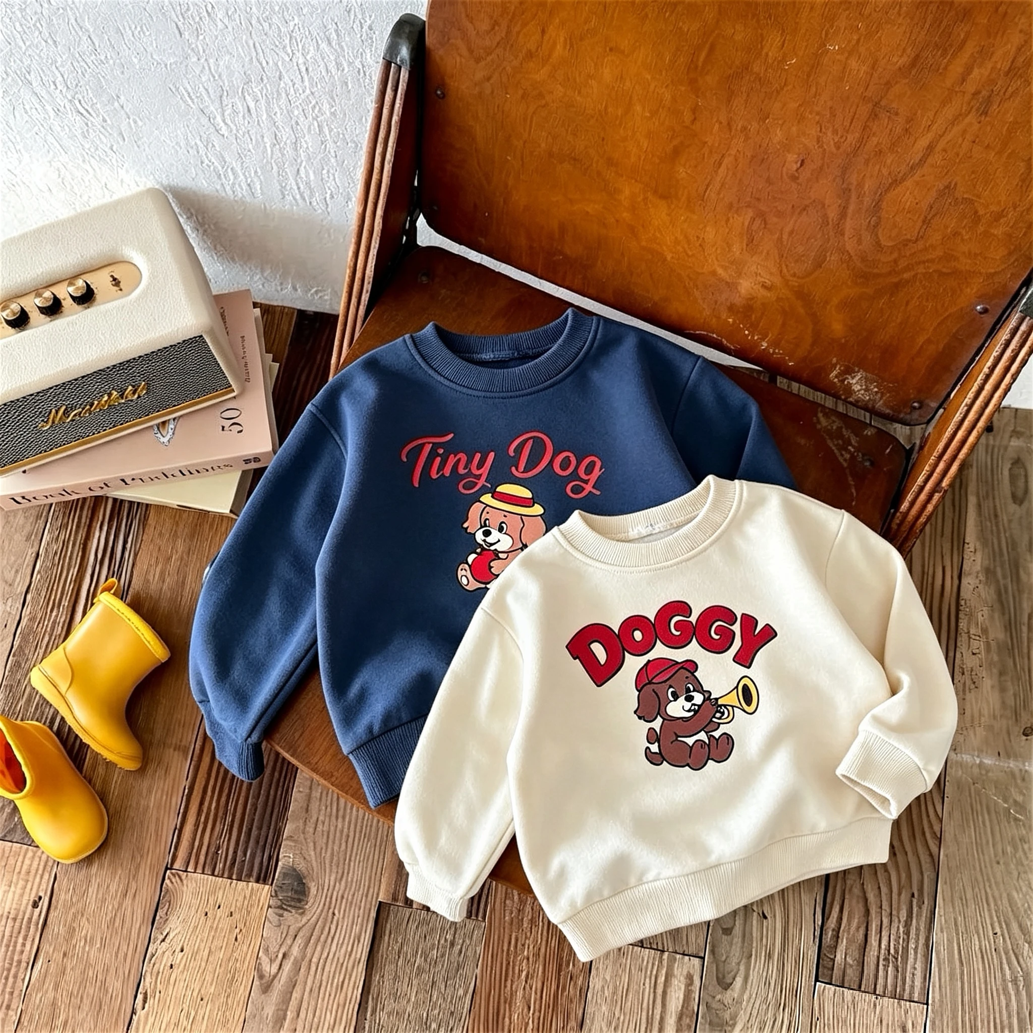 Cartoon Fashion Children Long Sleeve Sweatshirt Boutique Kids Clothing Baby Girl Boy Crewneck Hoodie Toddler Costume 0-6years