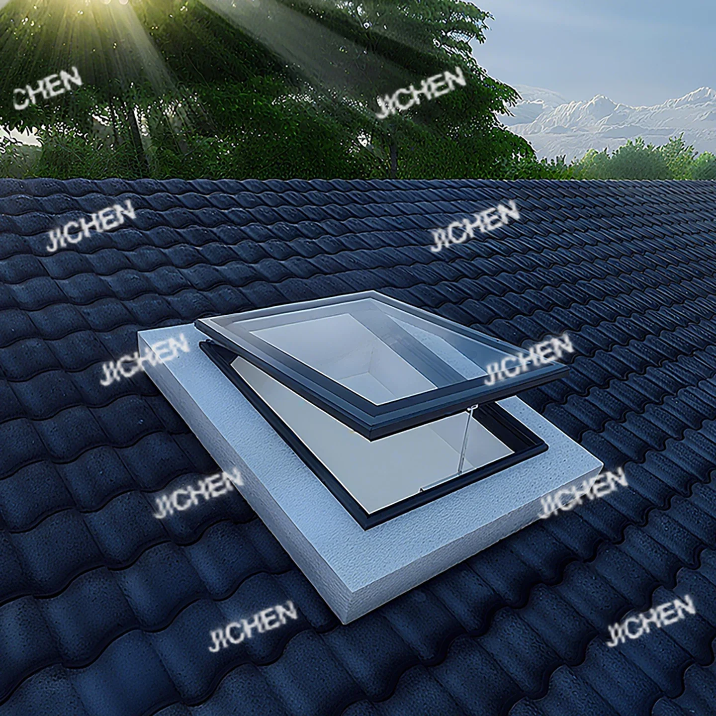 

Электрический умный складной световой люк HS из алюминия, раздвижной, для крыши и стен, на заказ