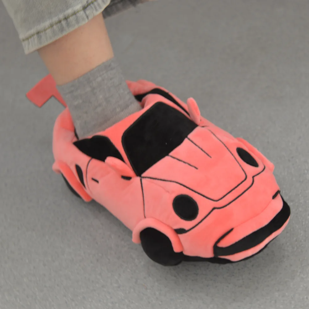 With Logo Cool Car Slippers Cross Border Car Plush Slippers Racing Plush Slippers Toy Boy Player Racing Toy Christmas Gifts