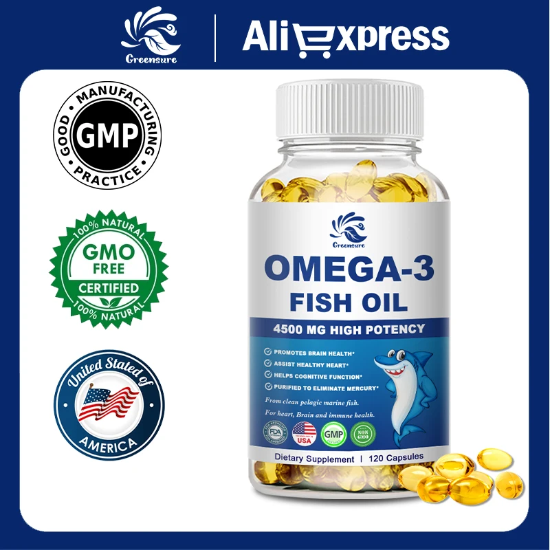 OMEGA-3 Fish Oil EPA&DHA Capsules Supports Heart, Brain, Joints Health & Skin Care Supplement