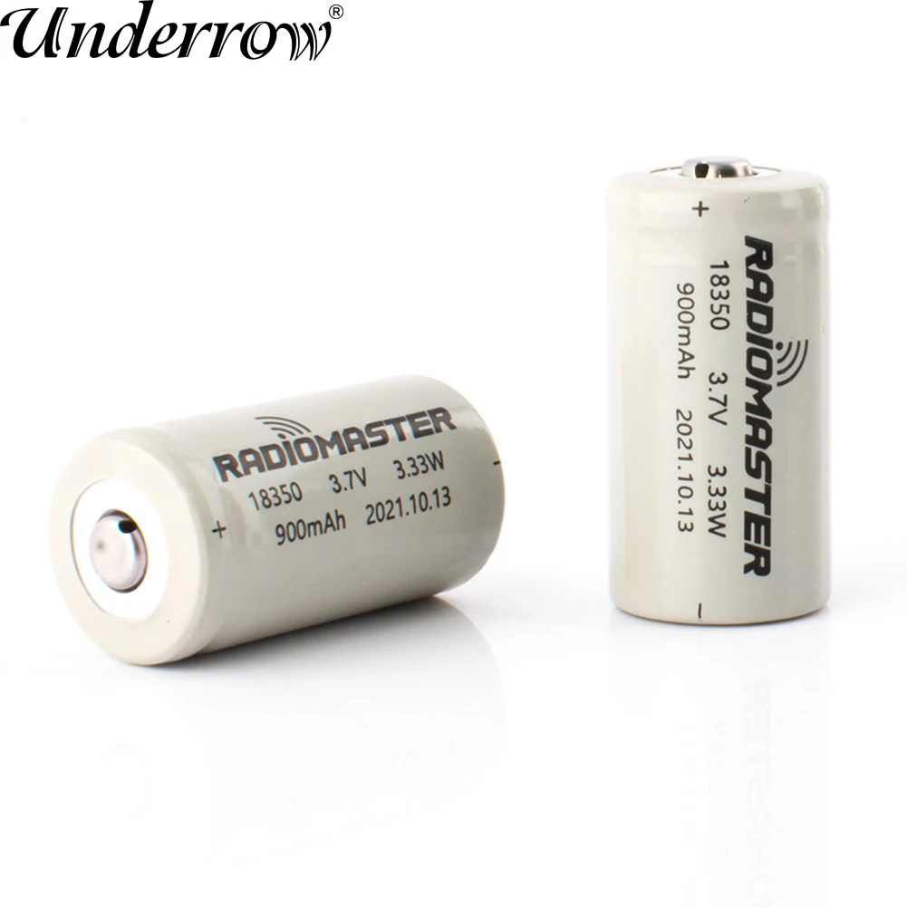 Batteria agli ioni di litio da 2 pezzi 3.7V 900mah 18350 per trasmettitore RadioMaster Zorro