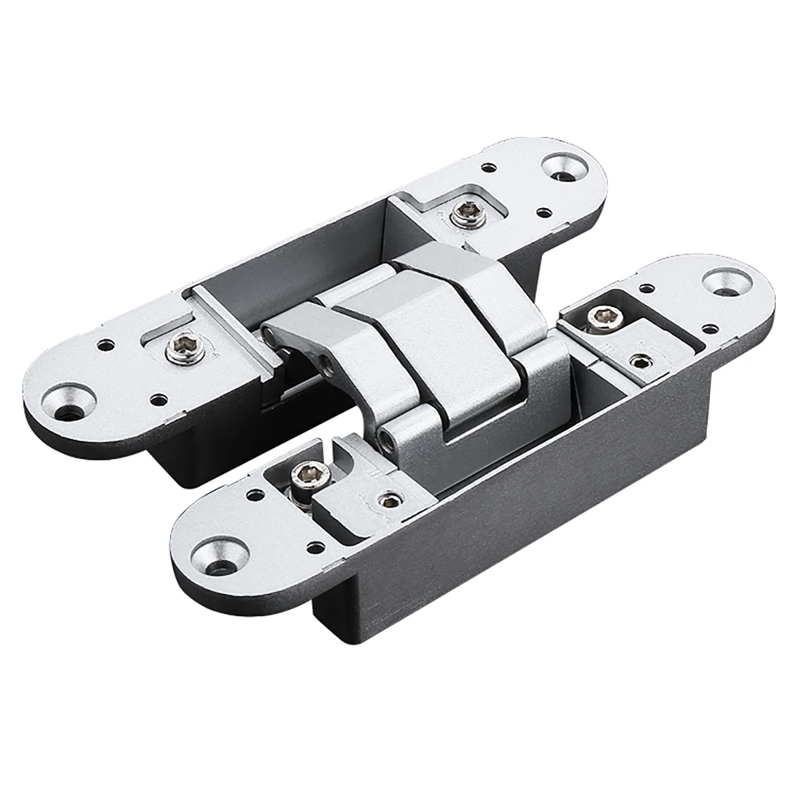 1Pcs Hidden Cross Hinge 140-170mm Three-Dimensional Adjustable Invisible Folding Door Hinges Zinc Alloy Hardware Accessories