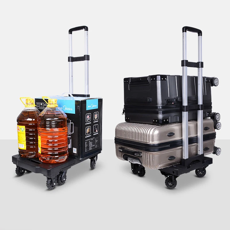 Multi-purpose Trolley with Wheels Shopping Cart Trolley Lever Car Portable Folding Supermarket Trolley Folding Handcart Cart