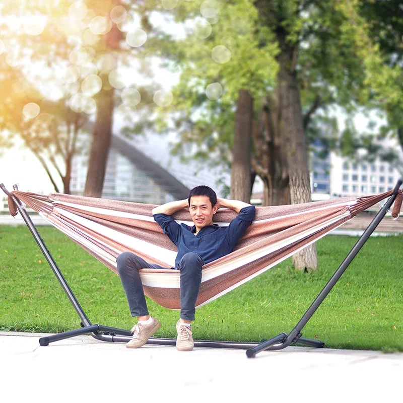 Hamaca portátil plegable para acampar al aire libre con soporte