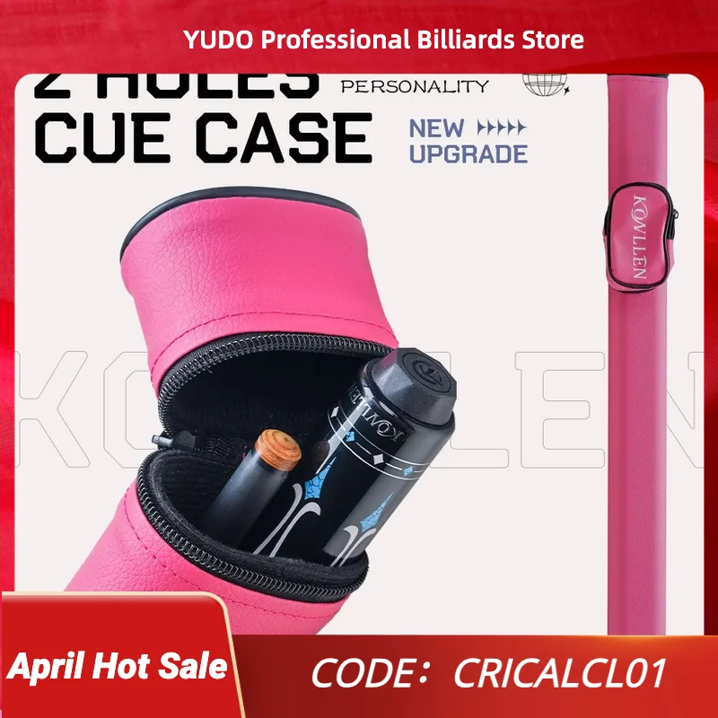 

KONLLEN Pool Cue Case with 2 holes 1x1 PU Pool Stick Case Holds Billiard Stick Large Capacity Carrying Cases