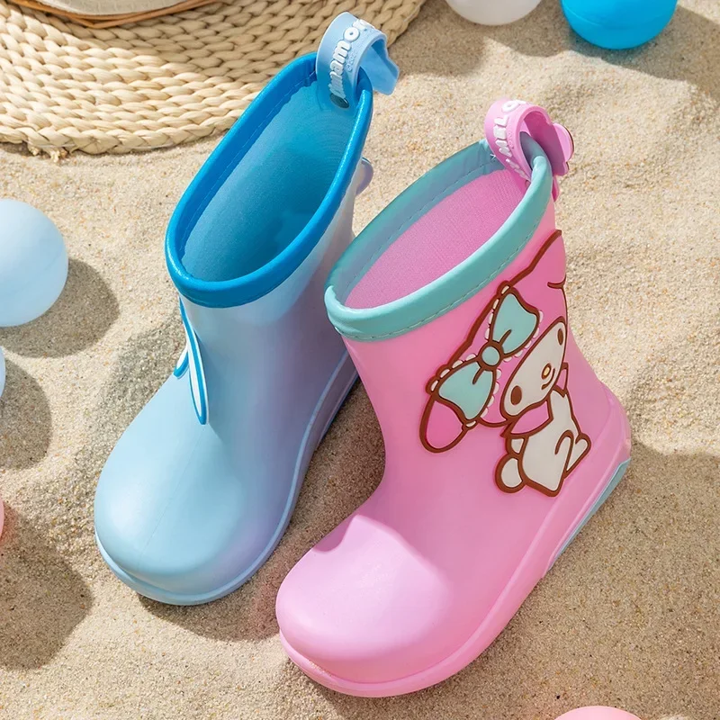 Four Seasons Childrens Waterproof Rain Boots Toddler Baby Sanrio Cartoon Anime Rain Boots Kid\'s Rainboots Children Rubber Boots