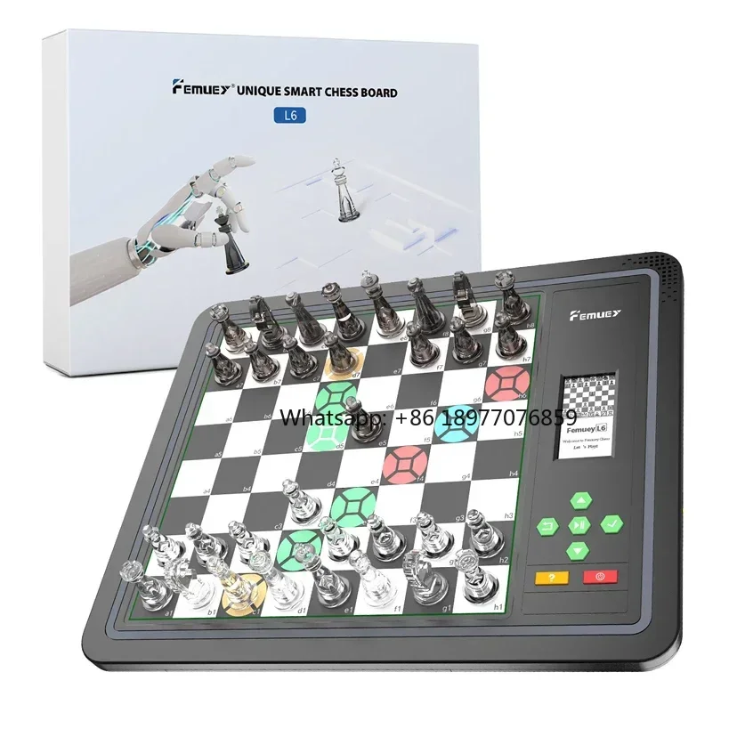 AI Electronic Chess Board Game Luxury Crystal Chess Pieces Smart Teaching System Electronic Chess Set for Beginners Kids Gifts