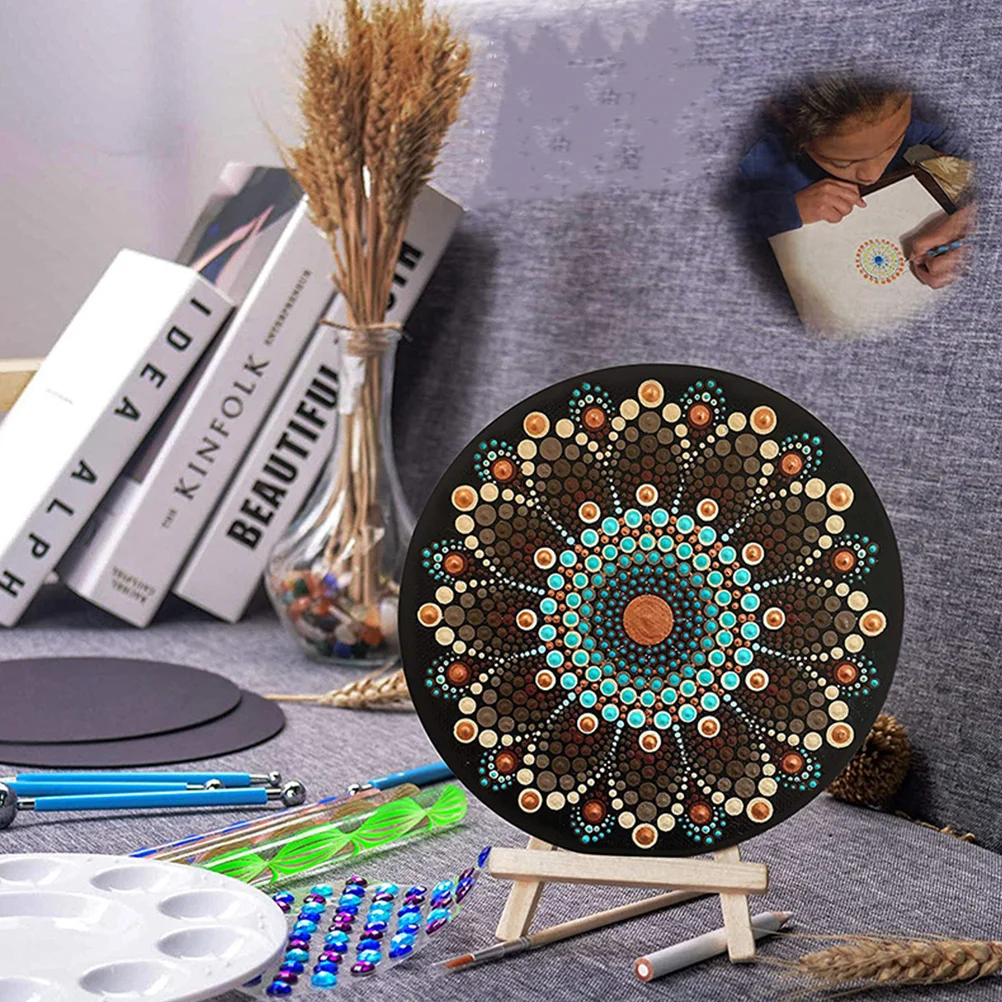 8 Pcs Round Drawing Cardboard Graffiti Painting Blanket Multi-functional Dot Artist Pad