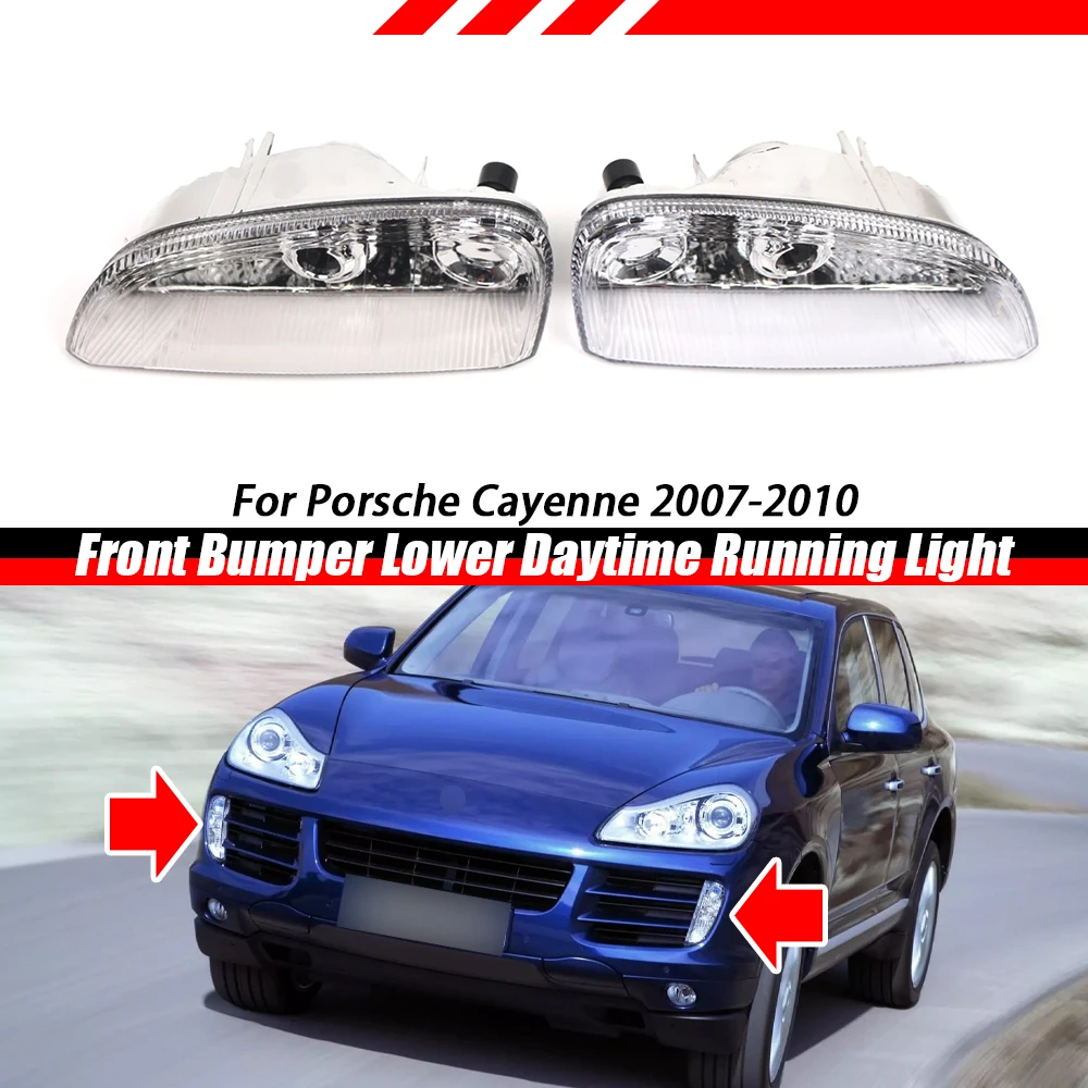 

Car DRL Front Bumper Driving Light For Porsche Cayenne 2007 2008 2009 2010 Auto Daytime Running Lamp with Bulbs