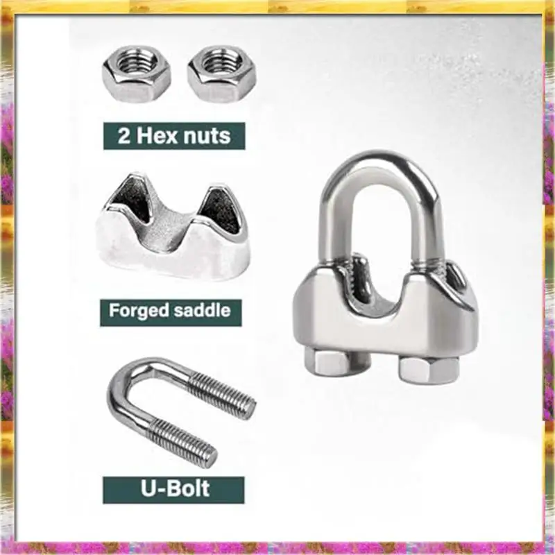 【AB07 Price 】Hanger 1/4 Inch M6 Wire Rope Cable Clamp Thimble Cable Clamp Kit For 1/4 Inch Wire Rope Cable Thimble Rigging,12 Se
