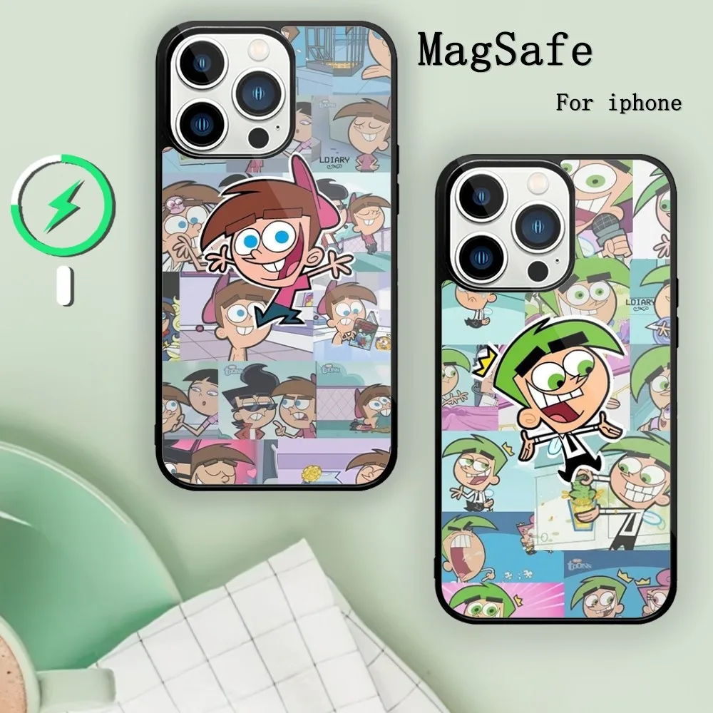 Cartoon the F-Fairly oddparents Phone Case For Magnetic Attraction iPhone 11 12 13 14 15 Mini Pro XS Max X S Plus XR Shell