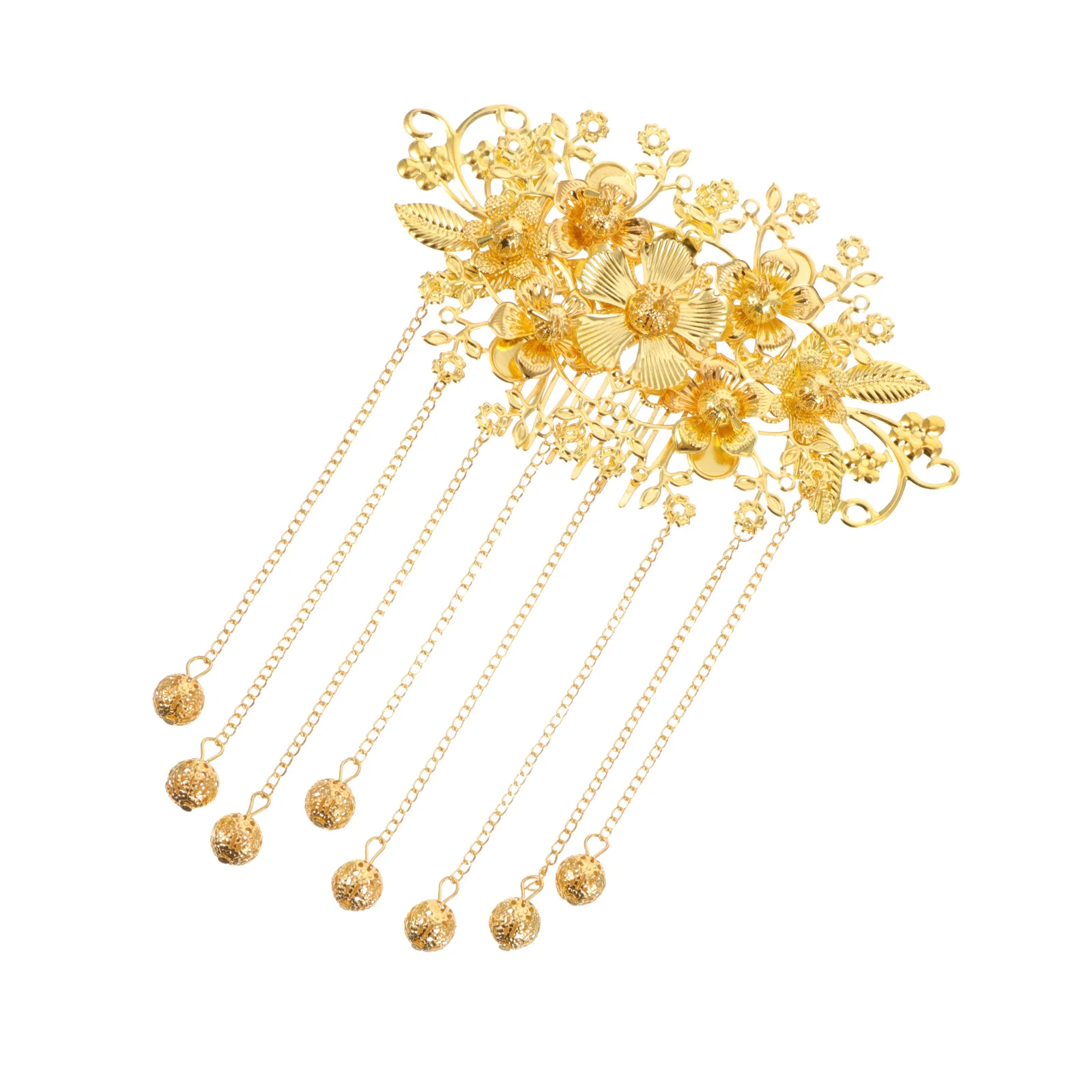 

Wedding Hair Comb Women Vintage Accessories Hairpin Pearl Pins Traditional Chinese Headdress Golden Bride