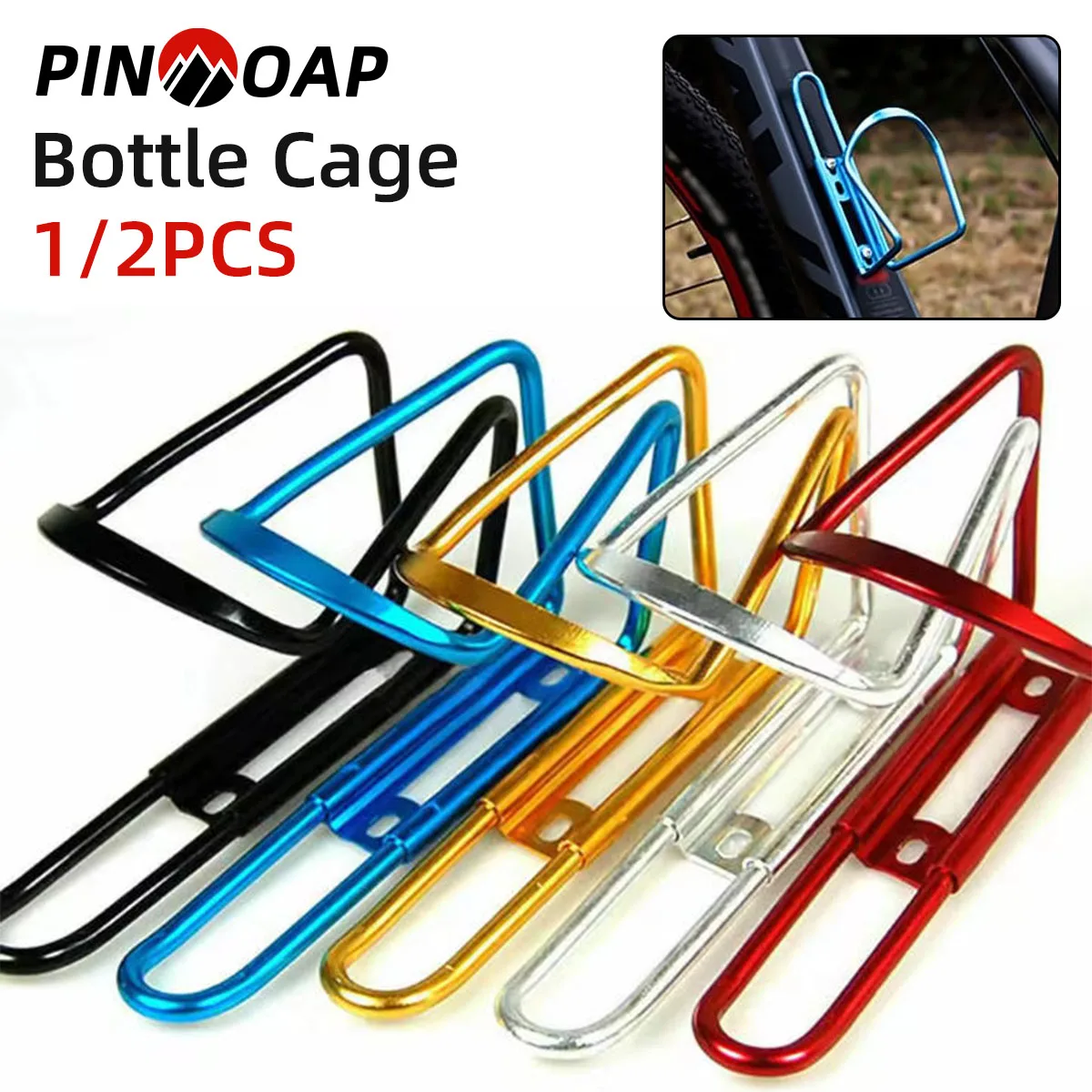 Image of PINMOAP 1/2 Stück Wasserkocherhalter aus Aluminiumlegierung mit rutschfester und stabiler Struktur, geeignet für Pendeln im Mountain Road-Radfahren