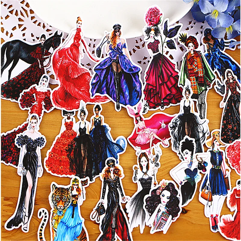 22pcs Creative Cute Self-made Gorgeous Show Field / Fashion Girl Scrapbooking /Decorative Sticker /DIY Craft Photo Albu