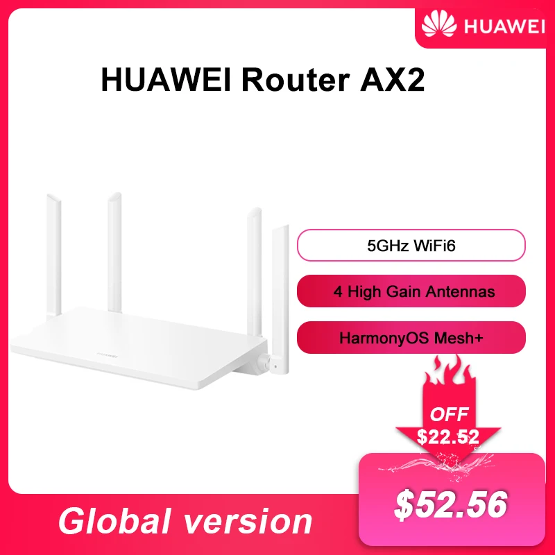 

Global version AX2 WiFi 6+ Wifi Router Gigabit 2.4G 5.0GHz Dual-Band VPN Repeater Amplifier Mesh WiFi with 4 High Gain Antennas