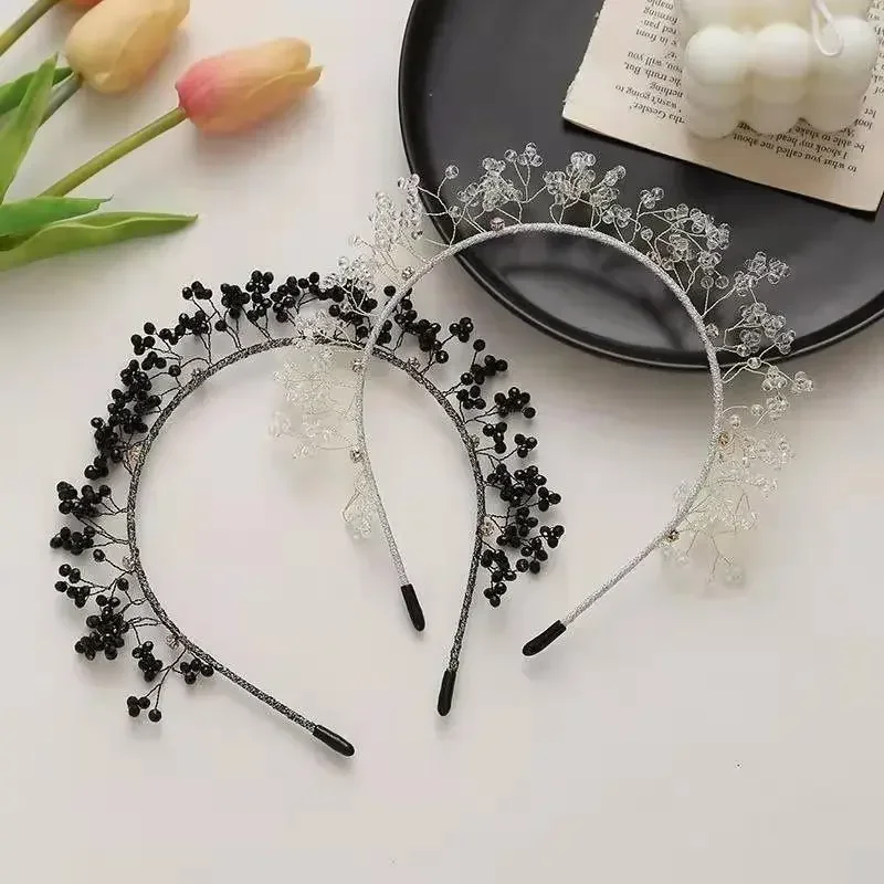 Korean Style Girl Crystal Super Fairy Pressed Hair Elegant Headband Exquisite French Rhinestone Fashionable Hair Accessories