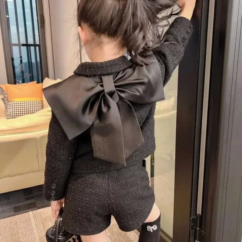 

Girls Princess Clothes Sets Spring Autumn Girls Coats+Shorts Korean Children Clothing Suits Fall Birthday Party Outfits Set 2-7Y