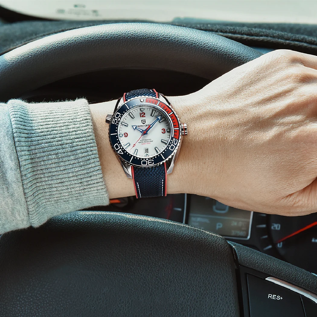 PAGANI تصميم الرجال الفاخرة الفولاذ المقاوم للصدأ ساعة ميكانيكية الياقوت الزجاج ساعة أوتوماتيكية العلامة التجارية العليا مقاوم للماء 100 متر الرجال الساعات