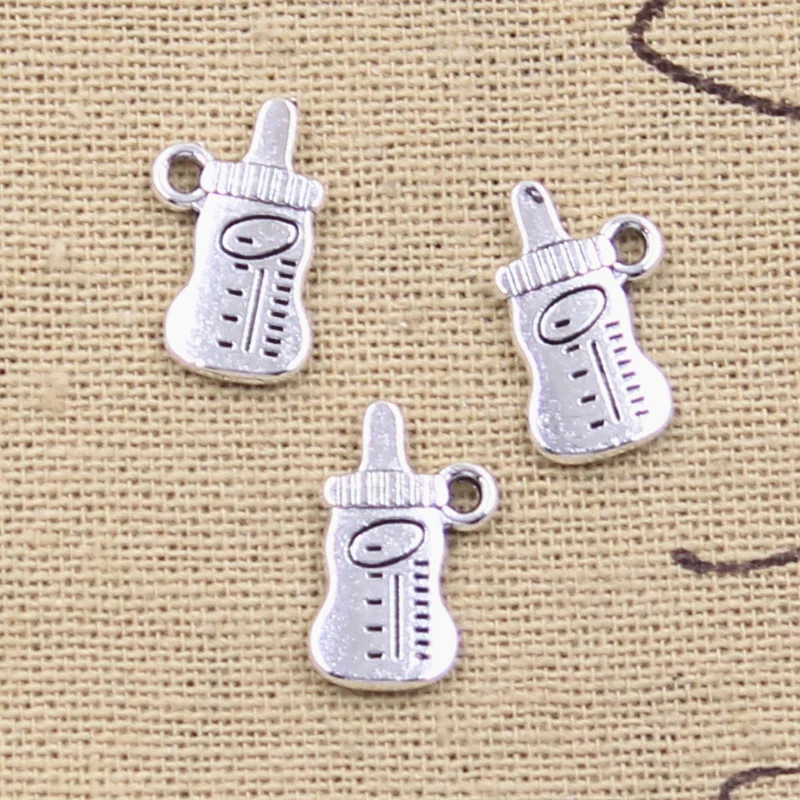 20pcs Charms Baby Feeding Bottle 16x8mm Antique Silver Color Pendants Making DIY Handmade Tibetan Finding Jewelry