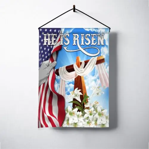 He Is Risen Garden Flag, Christian Flag, Jesus Religious Flag, Faith Jesus Flag WWL UUN