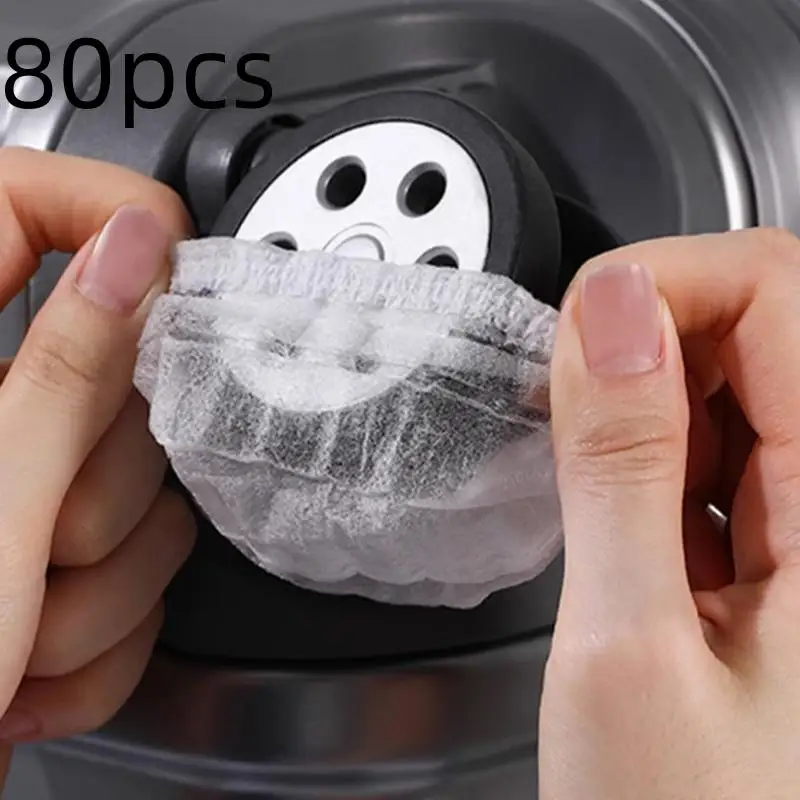 50/80pcs Disposable Suitcase Wheel Covers Universal Dustproof Protectors for Luggage Trolley Cases Travel Sanitary Accessories