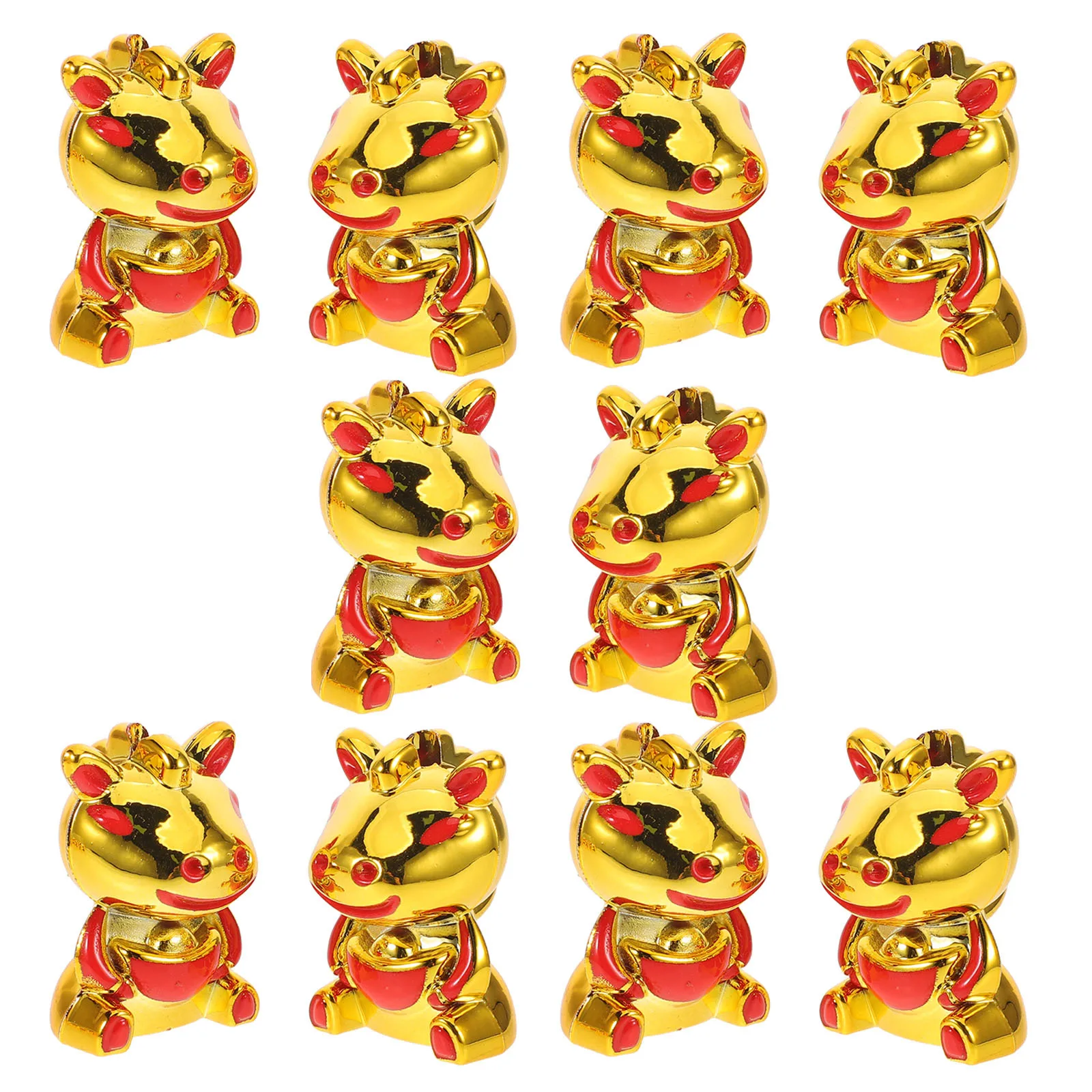 

10Pcs Chinese New Year Horse Pendant Charms Zodiac Animal Hanging Ornaments for Jewelry Making Keychain Bracelet Craft Supplies