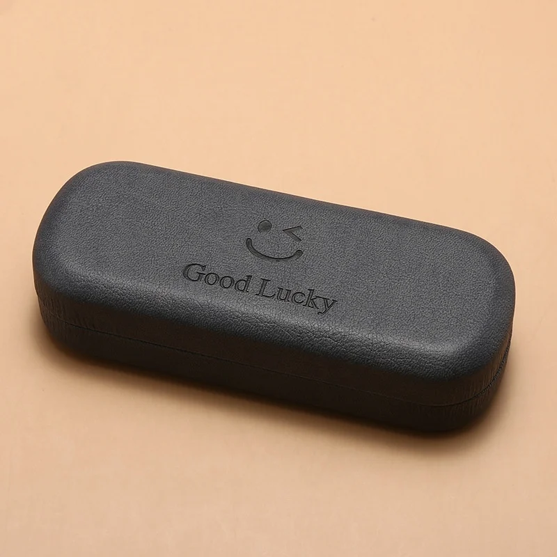 

Stylish and Simple Lucky Smiley Face Round Glasses Case Anti-Pressure Hard Shell Glasses Case