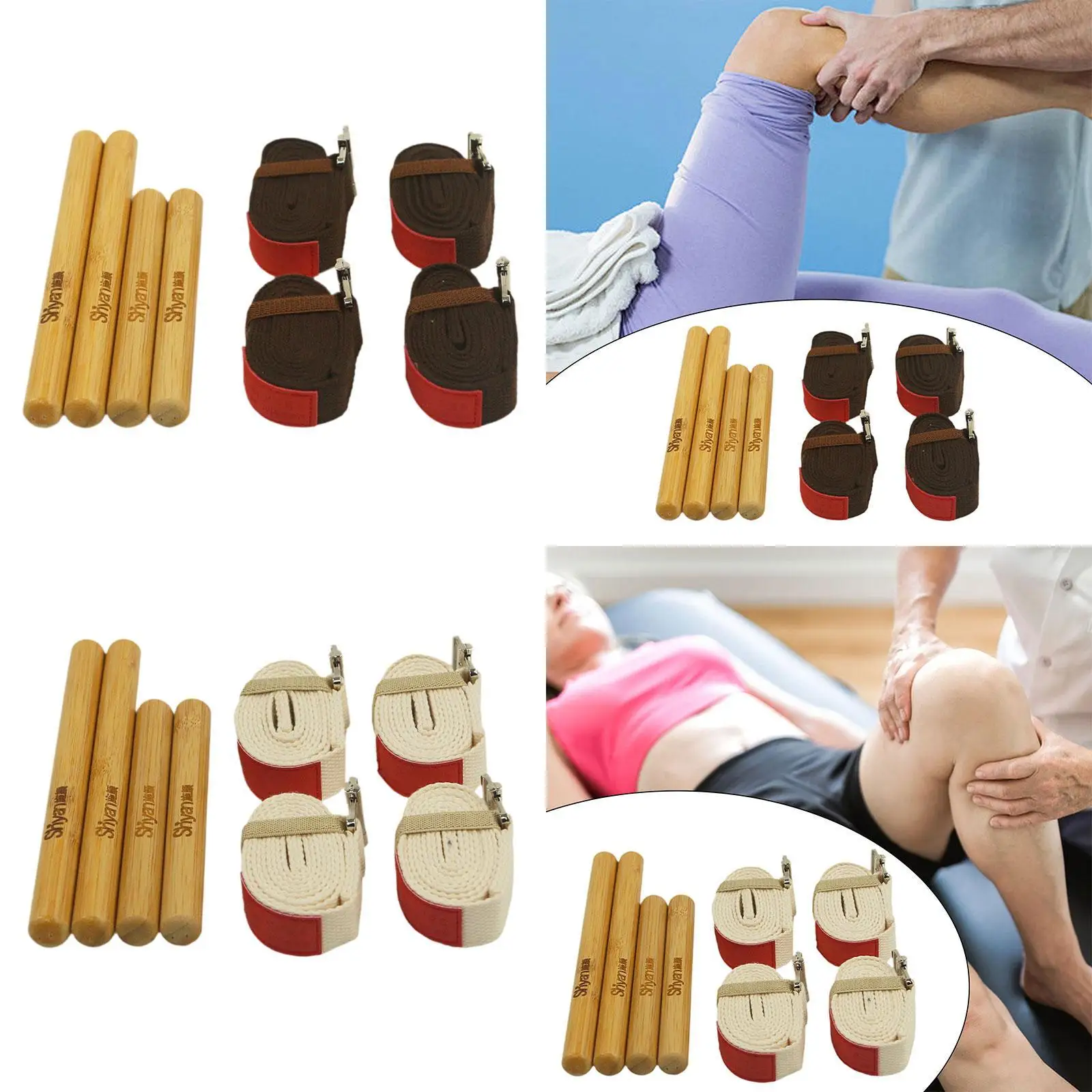 Juego de palos de masaje de bambú para relajar los músculos, rodillo de masaje para dar forma al cuerpo, rodillo de masaje de bambú de madera, herramientas de masaje terapéutico