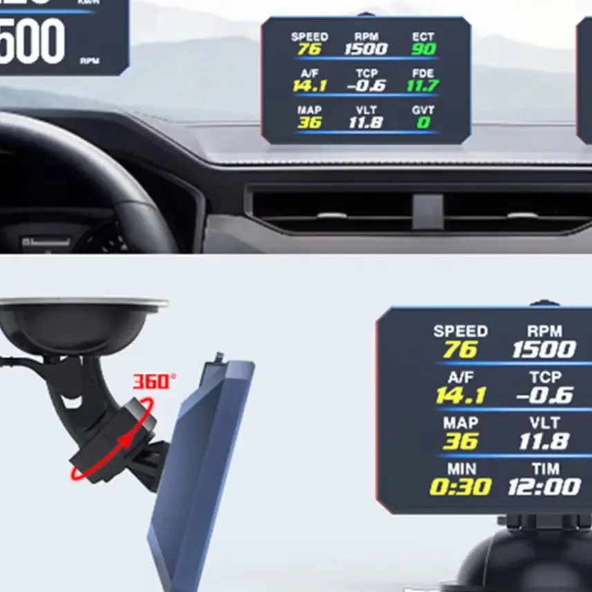 

Автомобильный проекционный дисплей OBD2 P16 HUD: цифровой спидометр, тахометр, индикатор температуры воды, проектор OBD HUD, электроника для контроля скорости
