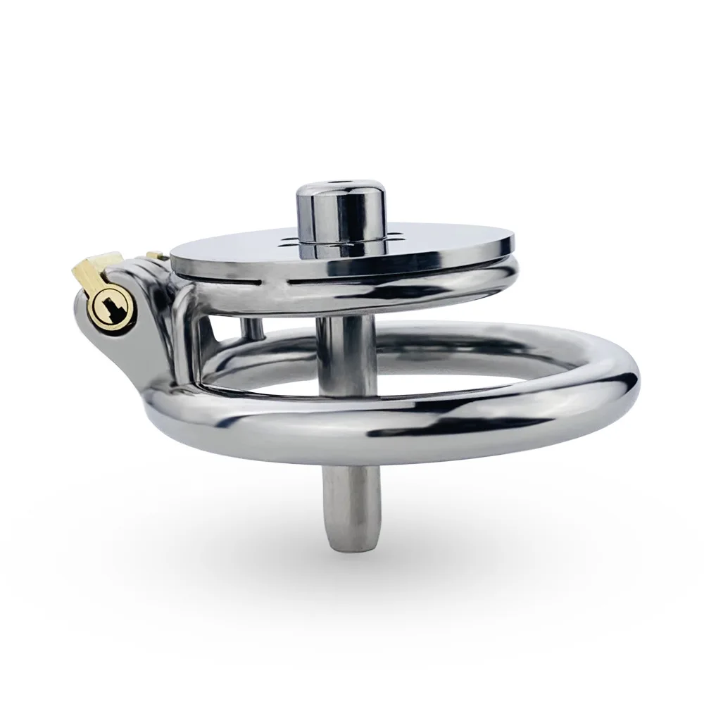 FRRK Just Classical Flat Pad Male Chastiy Cage with Metal Urethral Catheter to Pee Stainless Steel Hot Trending BDSM Sex Toys