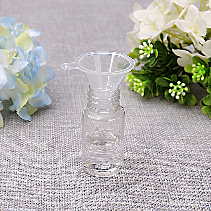 10Pcs/set Transparent Mini Funnels Small Plastic Bottleneck Bottles Packing  Mini Narrow Fine Student Stationary Lab Supplies