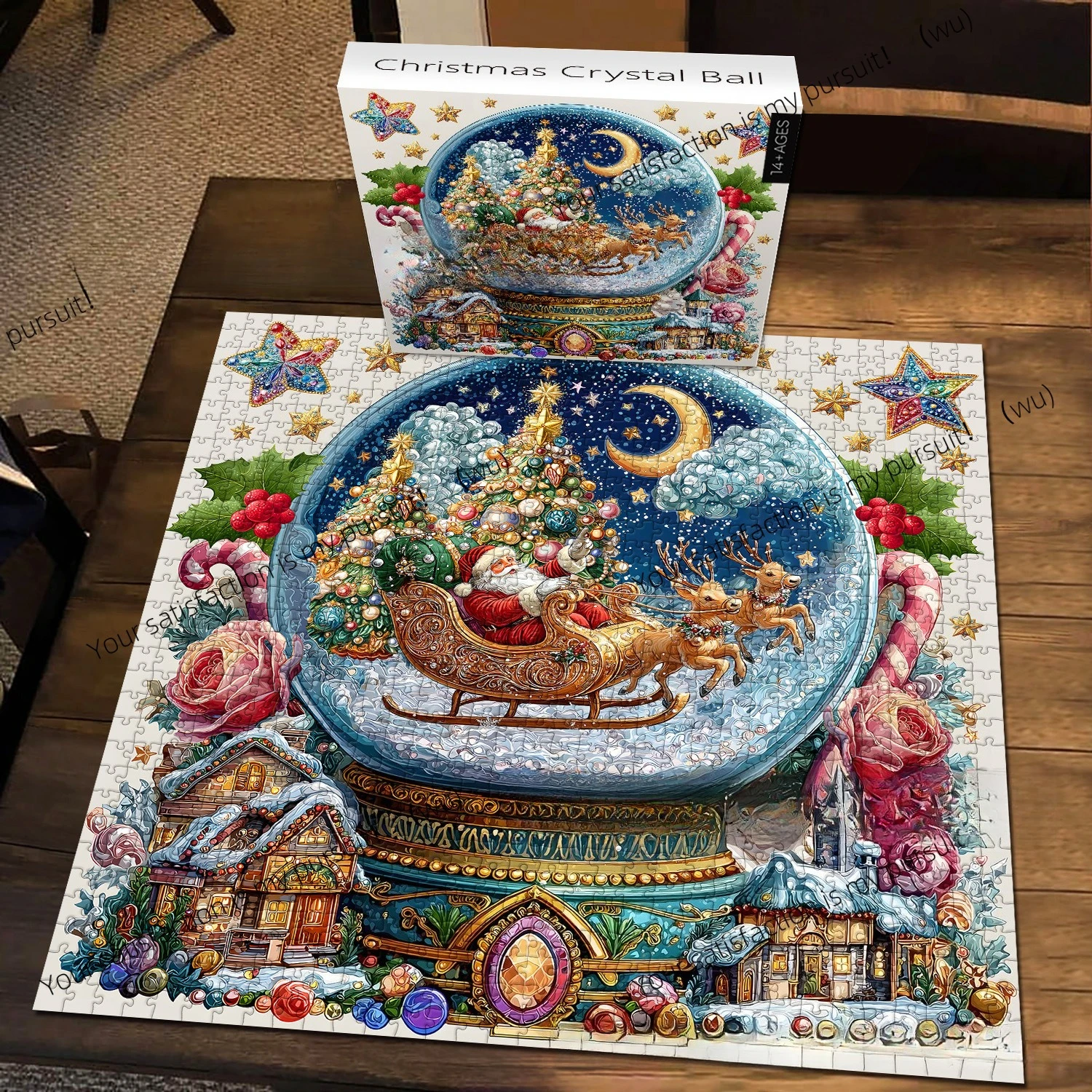 عيد الميلاد العد التنازلي صندوق أعمى 1008 قطعة لغز ورقة اللغز الإبداعية