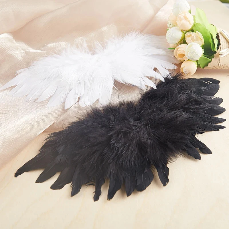 White Black Crafts Kids Mini Feather Angel Wing Newborn Dog Pet Prop Doll Decoration Party Birthday Gift Easter Valentines Day