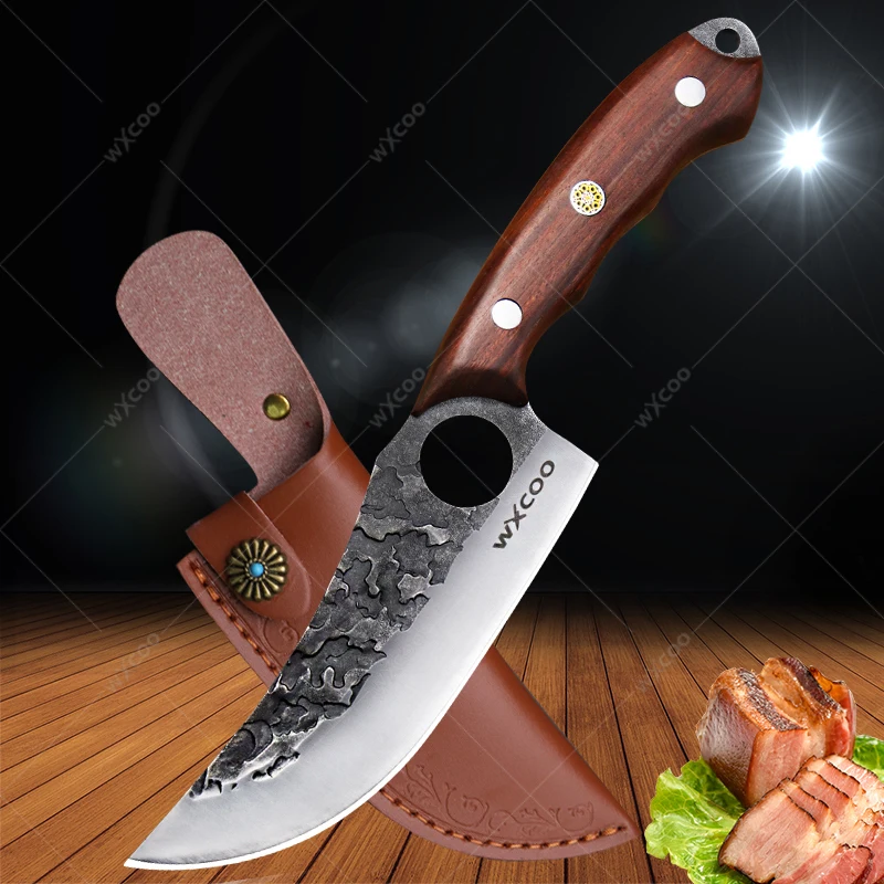 

Hand-forged Boning Knife High Hardness Fish Meat Vegetable Fruit Slicing Knife Stainless Steel Kitchen Tools with Knife Cover