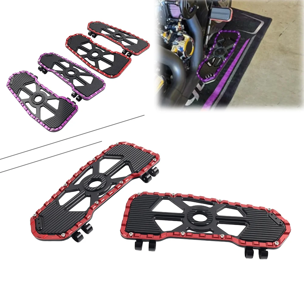 1Pair Motorcycle Front Rider Footboard Floorboard For Harley Softail FL 1986-2017 Touring 1986-2023 Trike Models 2008+