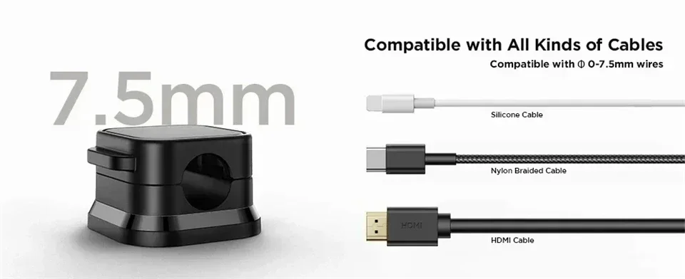 Magnetic Cable Clip Winder Holder Adhesive Wire Keeper Cord Cable Organizer USB Charging Cables Winder for Office Desktop Home