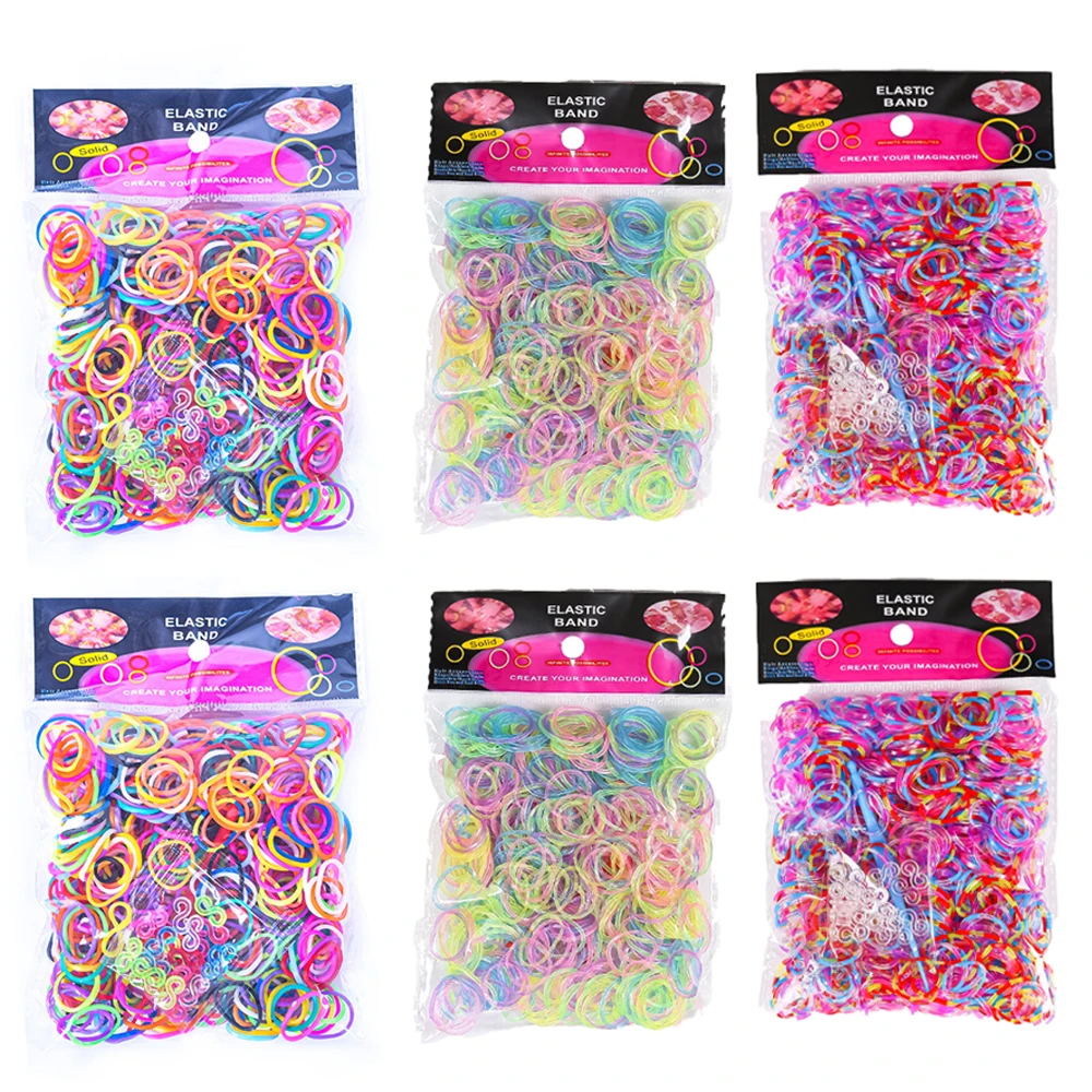 600pcs/Lot Colorful Mix Loom Rubber Bands DIY Bracelets Crafts For Girls Birthday Gifts Jewelry Making Supplies Accessories