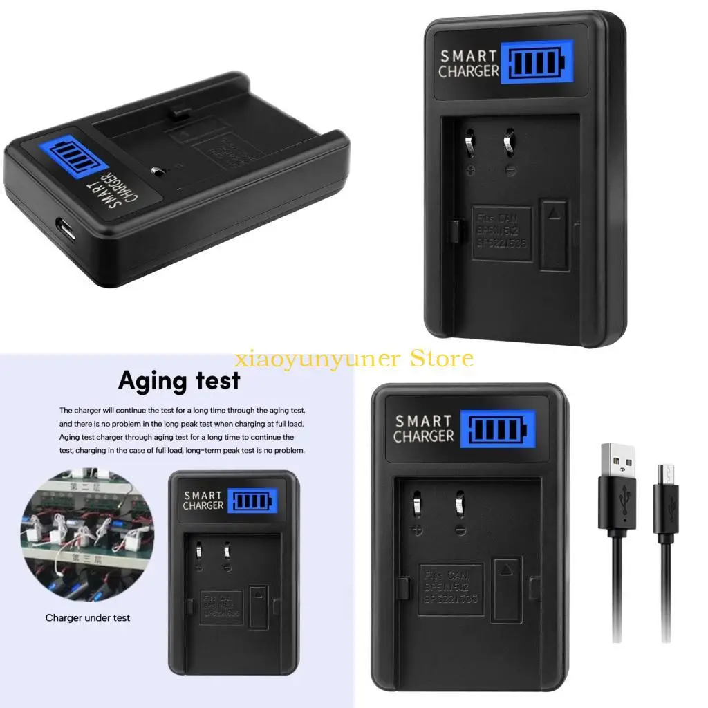 

P9JB Компактное зарядное устройство для батареи камеры ABS с ЖК -дисплеем для BP511 5D 50D 40D Вариант универсальной зарядки USB