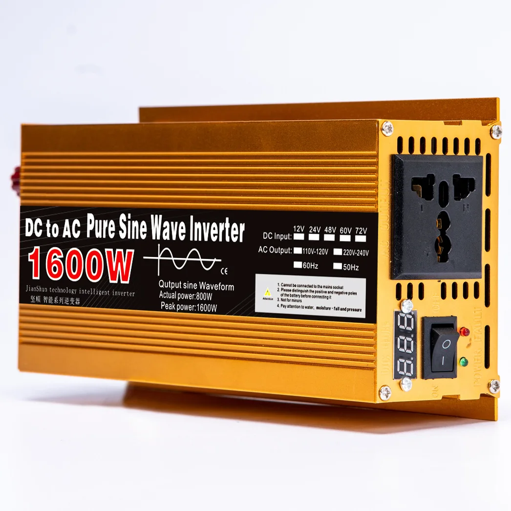 Pure Sine Wave Inverter 12V 220V 24V 110V 1600W 2200W 3000W DC To AC Portable Power Voltage Converter Car Solar Inverter