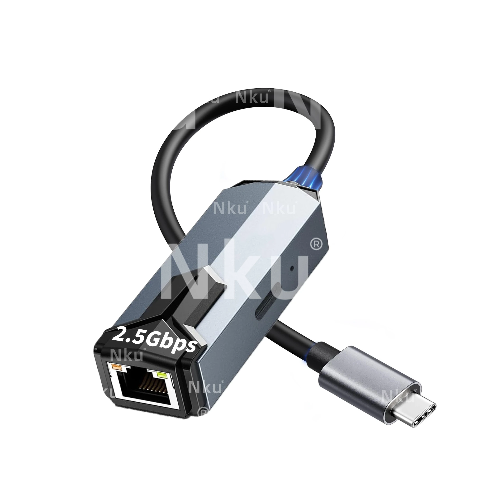 USB C to Ethernet Adapter 2500Mbps with 100W USB-C PD Charging, 2.5 Gigabit Type C Network Adapter for Windows MacOS Laptops