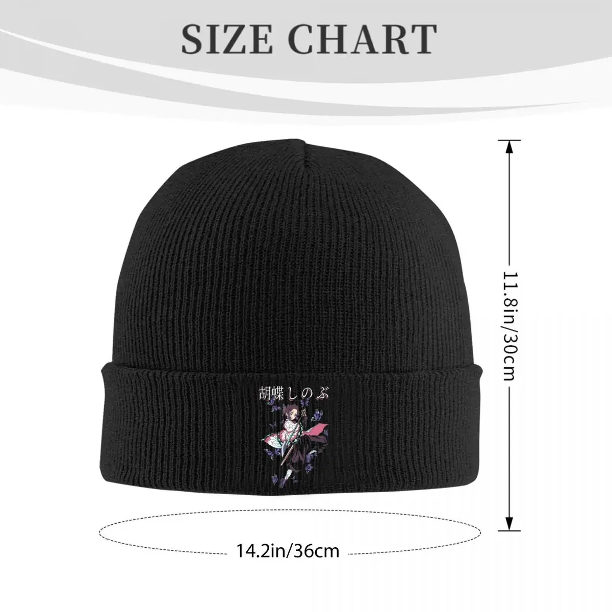 Cartoon Shinobu Kocho Demon Slayers Hats Autumn Winter Skullies Beanies Warm Anime Cap Female Male Bonnet