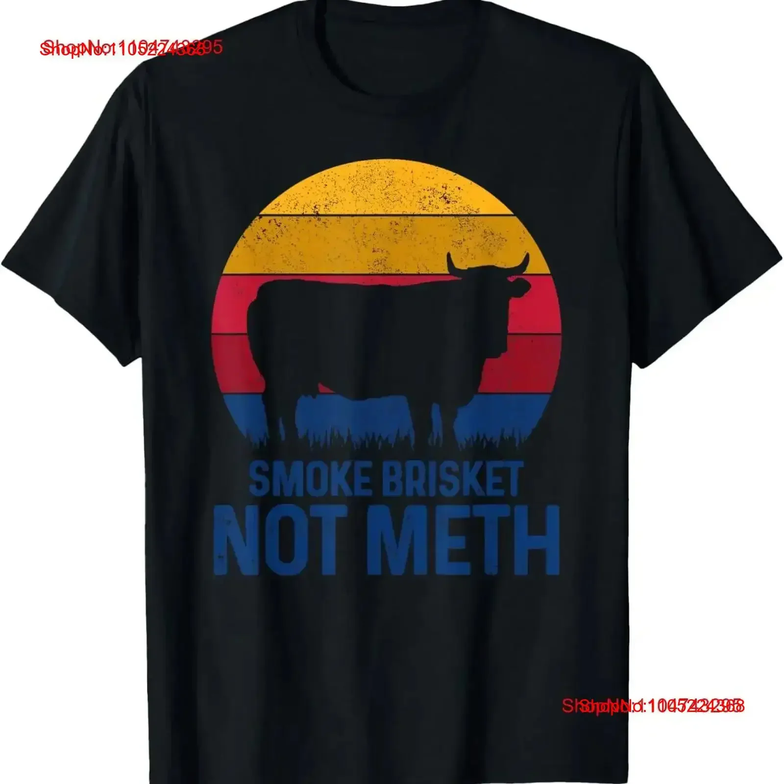 

Smoke Brisket Not Meth Funny Grill Grilling BBQ Fathers Day T Shirt vintage Washed Slightly Versatile designer clothes Casual