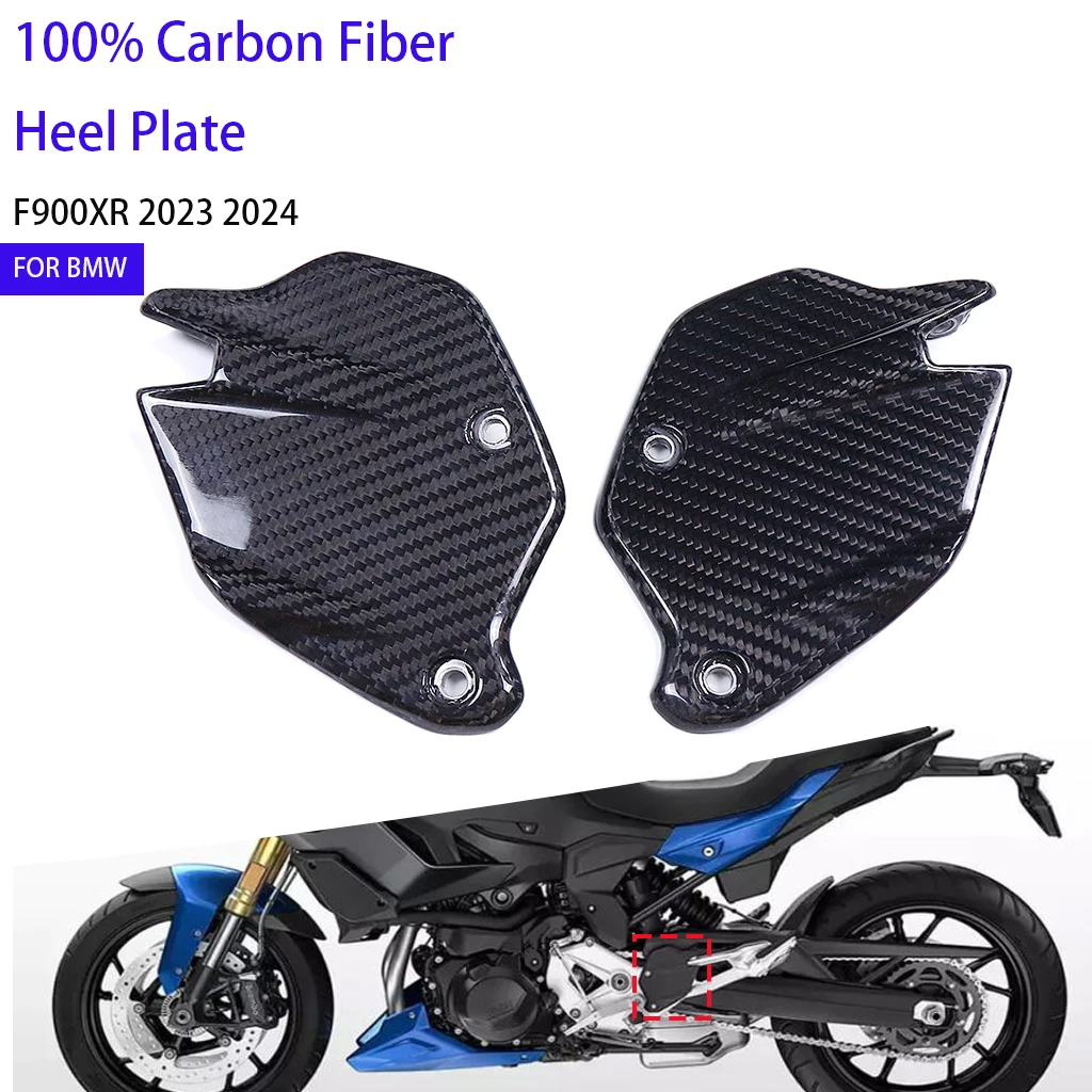 

Motorcycle Heel Plate Guard Parts For BMW F900XR 2023 2024 100% 3K Carbon Fiber Rear Foot Rests Wing Cover Protector Accessories