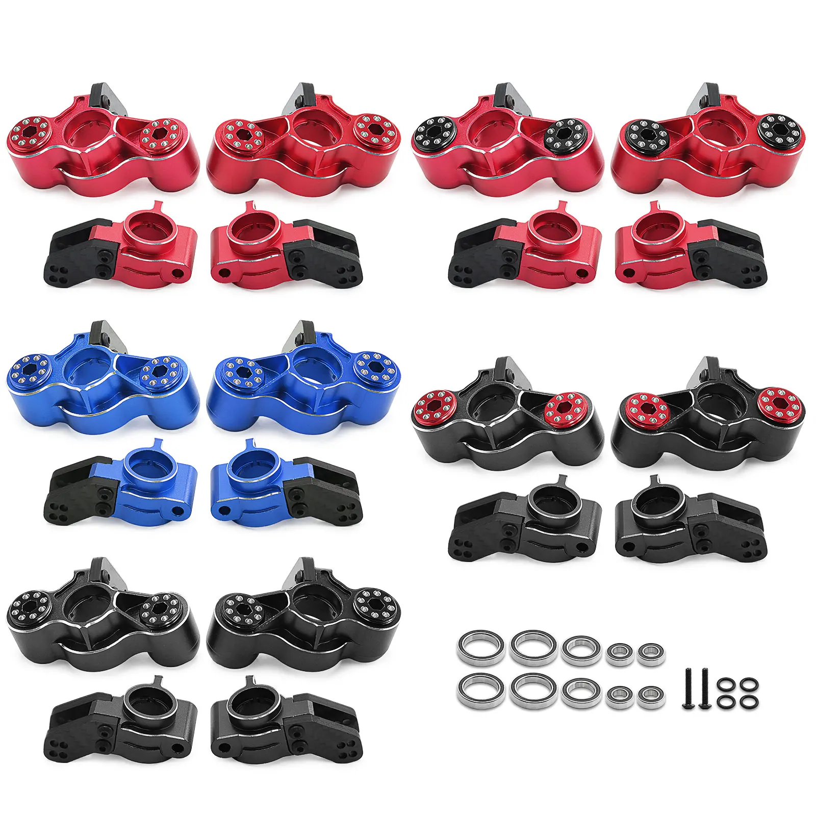 Metal Front Steering Block & Rear Hub Carrier for ARRMA 1/7 Infraction Limitless 1/8 Karton Typhon Outcast 6S BLX RC Car Upgrade