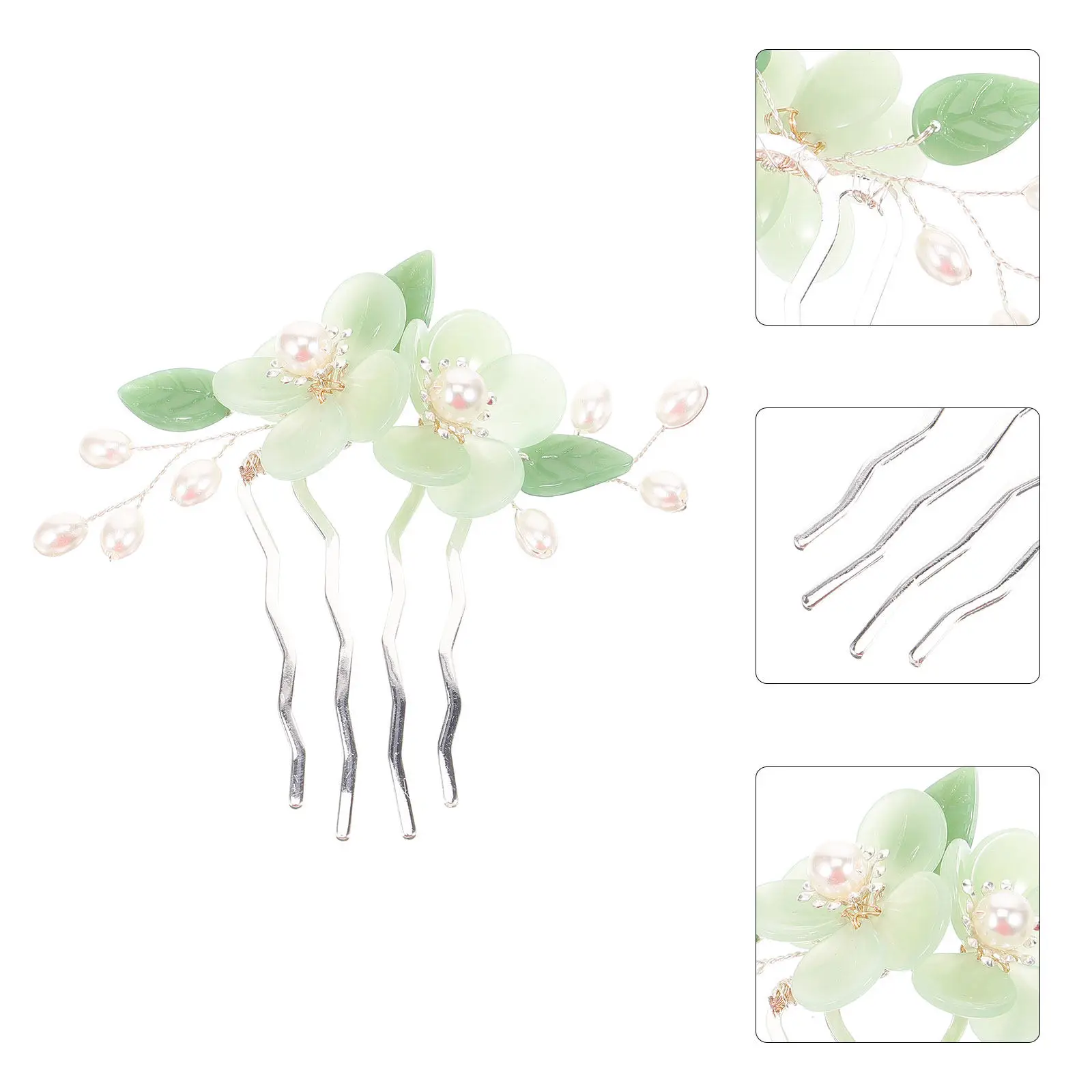 Ancient Chinese Style Hair Comb Vintage Flower Design Inserted Comb Wedding Party Hair Accessory for Women Inserted Combs