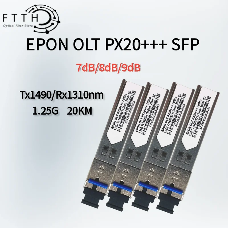 

EPON OLT PX20+++ SFP 1.25G SC Bidi SFP Module 20KM Tx1490nm/Rx1310nm 7db/8db/9d Mini GBIC WDM SFP Fiber Transceiver Module