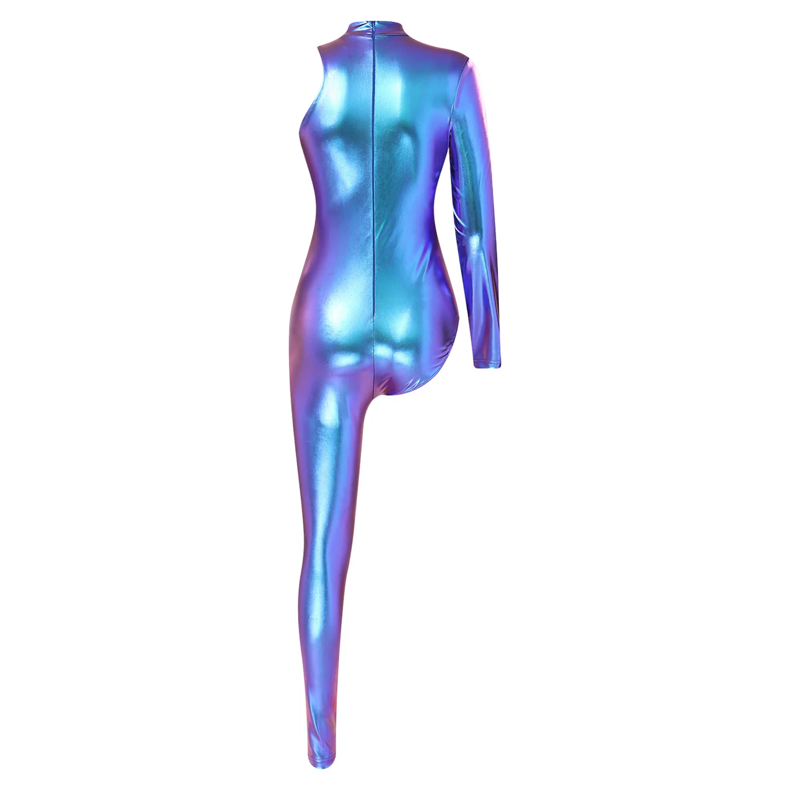 Women Rave Hippie Party Jazz Dance Costumes Dancewear Retro Vintage Jumpsuit Metallic Bodysuit 70s 80s Disco Carnival Clubwear